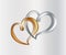 Gold love hearts wedding anniversary luxury symbol icon vector image