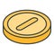 Gold lucky coin icon, isometric style