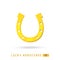 Gold lucky horseshoe - golden vecto