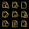 Gold luxury documents web icons