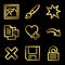 Gold luxury image viewer web icons