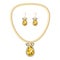 Gold luxury jewellery icon, cartoon style