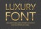 Gold luxury letters. Golden font. Elegant metal effect. Vector gloss typography. Fashoin digital fonts