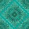 Gold luxury lines seamless pattern. Ornamental turquoise floral background. Repeat arabesque background. Celtic gothic style