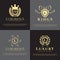 Gold luxury logo. luxury housing icon. housing. housing logo. hotel symbol. gold fashion sign. graceful. vector illustration