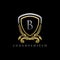 Gold Luxury Shield B Letter Logo