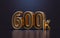 Gold luxury Thank you for 600k followers online social banner