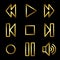 Gold luxury walkman web icons