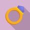 Gold magic ring icon, flat style