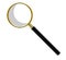 Gold magnifier on white background