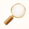 Gold Magnifying Glass. Vector