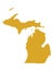 Gold Map of Michigan The Great Lake State
