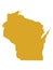 Gold Map of Wisconsin The Badger State