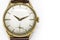 Gold mechanical wristwatch with manual winding