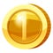 Gold Medal Coin Number 1 symbol. Golden token for games, user interface asset element. Vector illustration