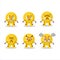 Gold medal ribbon cartoon character with various angry expressions