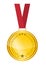 Gold medal vector stock image.Award medal vector isolated on white background