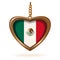 Gold medallion with the Mexican flag on a chain