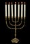 Gold menorah candles