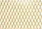 Gold mesh steel fence patterns isolated on white background