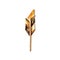 Gold Metal Arrow Pin With Detailed Feather Rendering In Industrial Design Style