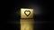 gold metal symbol of laptop 3D rendering with blurry reflection on floor with dark background