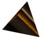 Gold metallic pyramid shaped solid geometry Abstract, dramatic, passionate, luxurious and exclusive isolated 3D rendering graphic
