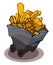 Gold Mine Cart, Vector Illustration.