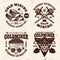 Gold mining industry vintage vector emblems