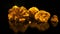 Gold mining. Native gold. Golden nuggets on black background. Business animation