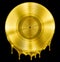 Gold molten or melted record music disc award