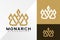 Gold Monarch Crown Logo Design Vector illustration template