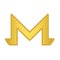 Gold Monero coin icon. golden Cryptocurrency coin money. blockchain  symbol. Internet money