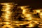 Gold money coin stacking on dark background