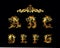 Gold monogram Dragon Letter logo Vector