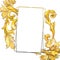 Gold monogram floral ornament. Watercolor background illustration set. Frame border ornament square.