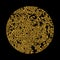 Gold Mosaic Smalt Majolica Round Element