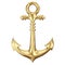 Gold nautical anchor