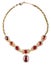 Gold necklace with gems isolated