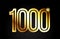 gold number 1000 logo icon design