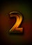 Gold number 2 on textured gradient background wallpaper