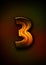 Gold number 3 on textured gradient background wallpaper