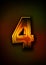 Gold number 4 on textured gradient background wallpaper