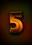 Gold number 5 on textured gradient background wallpaper