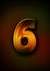 Gold number 6 on textured gradient background wallpaper