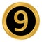 Gold number nine button