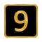 Gold number nine button