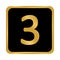 Gold number three button