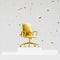 Gold office chair on award podium