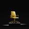 Gold office chair on award podium over black